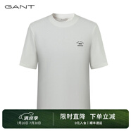 GANT/甘特秋季新款男士簡約純色印花圓領(lǐng)短袖T恤G1243M50002 105-白色 M