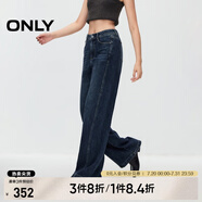 ONLY春夏休閑百搭松弛感高腰直筒牛仔褲女|124332043 J39 藍黑 XS (155) 60A
