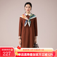 漁（FC SG）漁牌女裝2022新款秋冬裝羊毛針織繡花寬松中長(cháng)款連衣裙女FGED0029 灰橙 L