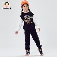 大嘴猴（paul frank）童裝兒童套裝2025秋冬季款中大童潮酷男女童寬松舒適中大童休閑裝 055F黑色 160