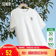 森馬（Semir）【多彩涼感T】短袖t恤女夏中長款寬松舒適刺繡上衣109324100007