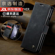 三星（SAMSUNG）適用于【品質(zhì)原裝】插卡錢包三星Z FOLD6手機(jī)殼FOLD5皮套W24翻蓋 黑色 三星Galaxy_Z_Fold_6