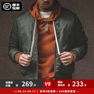 馬登工裝 美式MA1飛行員夾克外套棒球棉服男潮衣襖 綠色 2XL