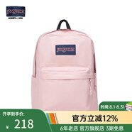 JANSPORT杰斯伯書(shū)包輕便雙肩包男女旅行包簡(jiǎn)約背包電腦包學(xué)生校園 4QUT7N8蜜蠟粉-側(cè)邊袋