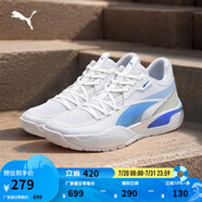 彪馬（PUMA）【趙繼偉同款】緩震防滑網(wǎng)面透氣實(shí)戰(zhàn)籃球鞋男女輕便運(yùn)動(dòng)鞋195660 白-藍(lán)色-02 41