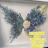 USERJOY七夕創(chuàng  )意永生碎鉆蝴蝶相框擺件diy材料包手工制作生日禮物送朋友 水晶干花蝴蝶相框(款式2) 【全套材料包+燈串+禮袋】