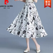 皮爾卡丹（pierre cardin）75中長(zhǎng)裙傘裙蓬蓬裙高腰印花半身裙女夏新款裙子今年流行的裙 陌上花開(kāi) 均碼 (建議90-145斤以?xún)?nèi)