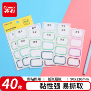 齊心（COMIX）姓名貼科目貼紙學(xué)生名字貼不干膠標(biāo)簽貼紙自粘性標(biāo)貼40枚 湊單 90*120mm C6455