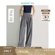 茵曼（INMAN）慵懶風(fēng)垂感香蕉闊腿休閑褲2025夏季女裝新款百搭松緊腰寬松長褲 深灰色 2XL