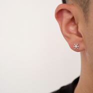 蔓笙S999純銀雪花耳釘男2026新款ins簡(jiǎn)約個(gè)性潮高級感耳飾女情侶耳釘 S999銀雪花耳釘【單只】