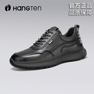 HANG TEN歡騰男鞋商務(wù)休閑皮鞋男2025秋季新款真皮軟面軟底舒適百搭運動鞋 灰色 【官方正品】 39 標(biāo)準(zhǔn)皮鞋碼數(shù)