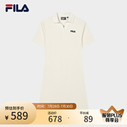 FILA 斐樂官方女子針織連衣裙時(shí)尚修身POLO領(lǐng)短袖裙子 茭白-IV XL (175) 92A