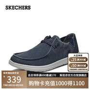 斯凱奇（Skechers）男鞋夏季一腳蹬帆布鞋商務(wù)通勤休閑軟底板鞋66387