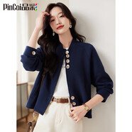 品彩（PinCai）休閑外套女春秋氣質(zhì)百搭短款夾克上衣休閑簡(jiǎn)約外套P143U2014