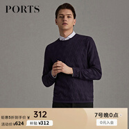 PORTS寶姿男裝早秋明星同款星心系列純針織衫毛衣MN9K019JCIH BLUE PURPLE M