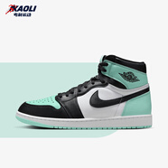 耐克（NIKE）【潮】Air Jordan aj1板鞋男女新款高幫休閑跑步運(yùn)動(dòng)耐磨籃球鞋 FD1437/DZ5485-130 /黑薄荷綠 40 男碼