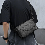 馬克華菲高級感男士斜挎包 老花紋鏈條包 男款單肩包通勤隨身手機包小挎包