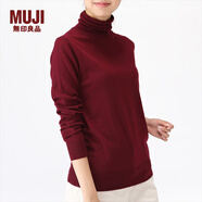 無(wú)印良品 MUJI 女式 天竺 高領(lǐng)毛衣 W8AA871 秋冬長(zhǎng)袖針織衫 紫紅色 L