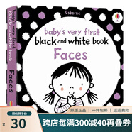 英文原版 Usborne Baby\x27s Very First Black and White Books Faces 紙板書(shū) 人體器官認(rèn)知 親子互動(dòng) 兒童啟蒙閱讀 綠山墻 Books Faces