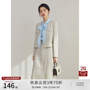 自巧小個子法式復(fù)古小香風(fēng)套裝女2023春裝新款設(shè)計感短外套半身裙 流花米-半裙 S (153-155cm左右參考)