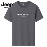 JEEP SPIRITJEEP/吉普短袖t恤男夏季新款圓領(lǐng)寬松大碼男士打底衫半袖棉質(zhì)體恤 9002/灰 S