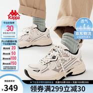 卡帕（Kappa）官方羽翼背靠背老爹鞋男夏季厚底增高休閑運(yùn)動(dòng)鞋子男 月灰銀 44