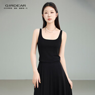 哥弟（GIRDEAR）女裝早春吊帶親膚舒適修身無(wú)袖T恤背心女內搭旗艦店130074 黑色 L (4碼)