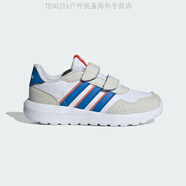 阿迪達(dá)斯 （adidas）RUN 60s CF休閑魔術(shù)貼鞋男女小童兒童輕 白色/空軍藍(lán)/半沖擊橙 28 165mm