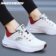 Skechers斯凱奇男鞋跑步鞋夏季新款網(wǎng)面透氣運(yùn)動鞋子男輕便舒適減震跑鞋 白色/炭灰色626 44