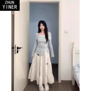 ZHUNYINER高檔輕奢秋季裝搭配一整套連衣裙子女2025新款小個子韓系穿搭氣質(zhì) 白色半身裙【釣系約會裙_小眾設(shè) S _【建議80-90斤】