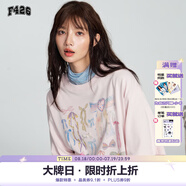 F426【趙露思同款】夏季美式慵懶蝴蝶結(jié)涂鴉短袖T恤 粉紅色 預(yù)售 M
