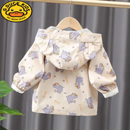 G.DUCKKIDS女童外套春秋新款卡通夾克女寶寶上衣中小童韓版洋氣可愛(ài)連帽外套 紫羅蘭 80 適合身高70-80cm年齡1-2歲