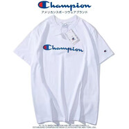 冠軍（CHAMPION）2025夏季新款短袖T恤純棉體恤男女同款字母百搭刺繡短袖夏季寬松 大長標(biāo)白色短袖 S 身高155-16090-100斤