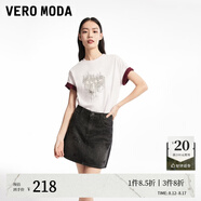 VEROMODA七夕禮物牛仔短裙24秋季新款街頭風(fēng)高腰水鉆短款半身裙324337003 J1G黑牛仔色 S