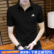 阿迪達斯（adidas）POLO衫男裝 25夏新款運動服網(wǎng)球服休閑時尚短袖舒適透氣翻領T恤 經(jīng)典黑/快干透氣/主推款 XL 【180-185cm/170-180斤】