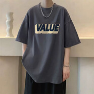 優(yōu)衣庫庫[商場同款]大碼男裝夏季短袖潮牌寬松百搭帥氣體恤56字符 【高品質(zhì)】T526深灰色 M 建議90-100斤