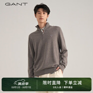 GANT/甘特商場同款男士立領(lǐng)拉鏈羊毛套頭上衣商務(wù)休閑通勤針織衫 261棕色 S