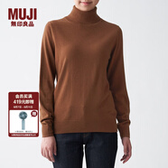 無印良品 MUJI 女式  天竺 高領(lǐng)毛衣 女款黑色長袖針織衫秋冬毛衫BAG05A0A 磚紅色 XL