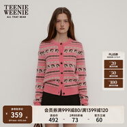 Teenie Weenie小熊女裝春季簡(jiǎn)約時(shí)尚休閑費(fèi)爾島復(fù)古短款針織毛衣 深粉色 XS (155)
