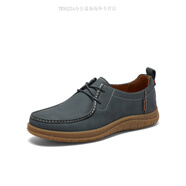 暇步士（Hush Puppies）晚楓春秋男鞋牛皮革休閑皮鞋B5L12AM4 藍色 44