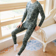 稀蛹鉑金男士保暖套裝防風(fēng)抗寒抑菌舒適親膚柔軟打底褲打底衫彈力秋衣秋褲 套裝【暗夜玫瑰】 M 【適合體重80-100斤】