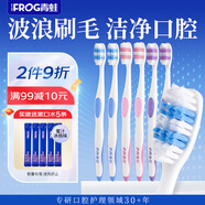 青蛙（FROG）成人牙刷套裝615系列6支裝中硬毛軟毛牙刷男女情侶適用
