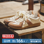 馬登夏季新款小白板鞋運動休閑鞋透氣GAT賽車平底阿甘德訓(xùn)練鞋子男女 白棕色 /美拉德小眾舒適簡約帆布 馬登工裝 40 (250mm) 男碼