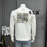 SXA香港潮牌棉長(zhǎng)袖T恤男新款春秋圓領(lǐng)時(shí)尚印花潮流體恤打底衫上衣 【衛(wèi)衣】白色 M