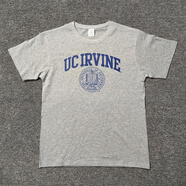 皇古迪純棉vintage美式寬松加州大學CAL伯克利T恤Berkeley校服UCLA短袖 *麻灰 UCI爾灣弧形校徽 S 高165重90~105