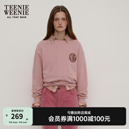 Teenie Weenie小熊春季美拉德簡約圓領(lǐng)寬松休閑復(fù)古學(xué)院衛(wèi)衣上衣女 淺粉色 L (170)