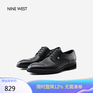 NINE WEST/玖熙簡約拼接商務(wù)男士皮鞋百搭皮鞋男 NB380002CC 黑色40