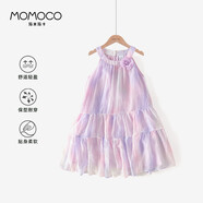 瑪米瑪卡 MOMOCO女童夏裝連衣裙夏季新款透氣韓版休閑連衣裙 紫色  110 