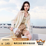 香影（xiangying）外搭襯衫女薄款夏季2025新款防曬襯衣萊賽爾天絲上衣 襯衫米色 均碼 L