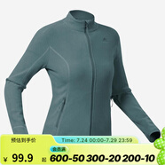 迪卡儂（DECATHLON）保暖戶外抓絨衣外套男女運(yùn)動(dòng)寬松秋搖粒絨外套沖鋒衣內(nèi)膽 女款-全拉鏈-青綠色 XS